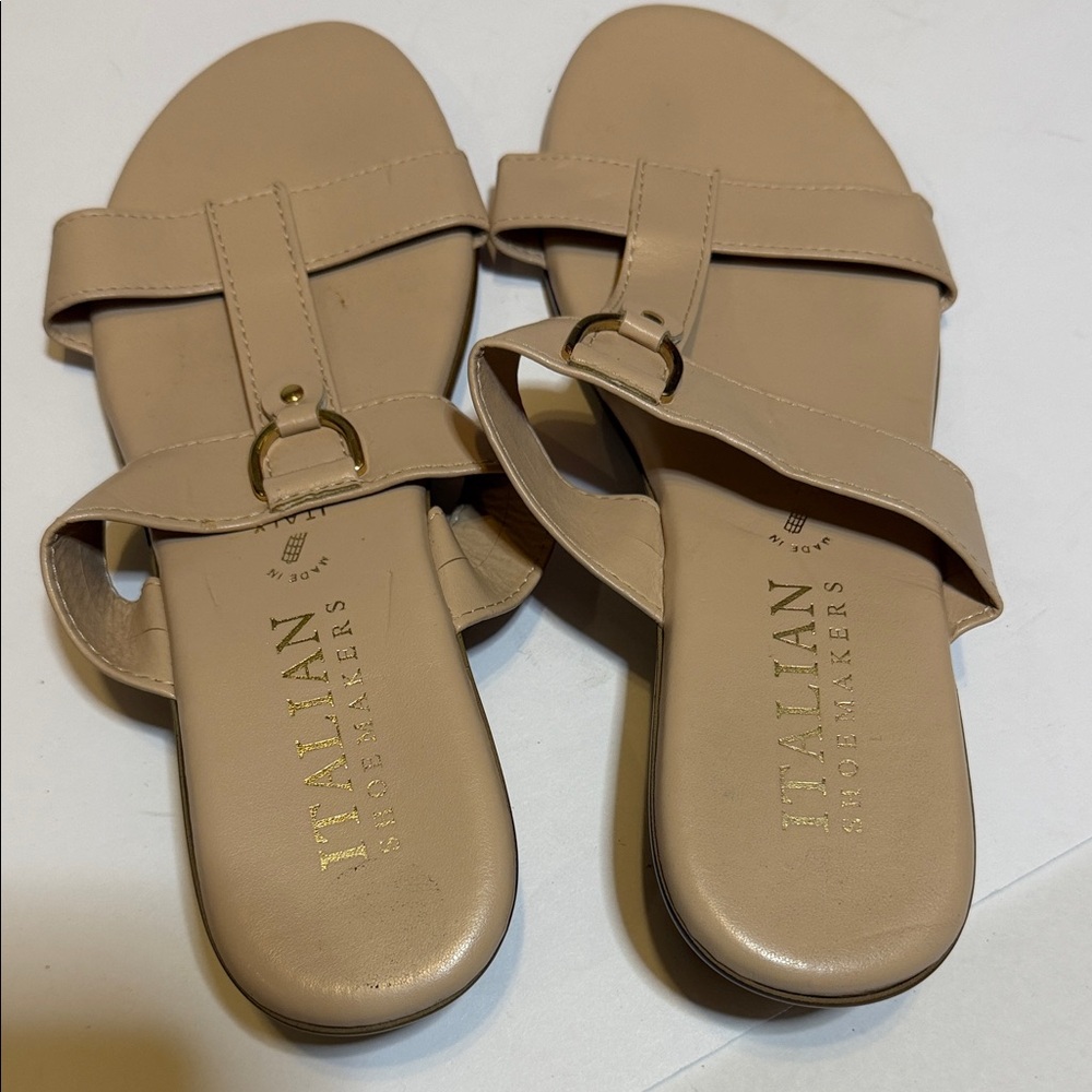 Italian Shoemakers Beige Strap Sandals